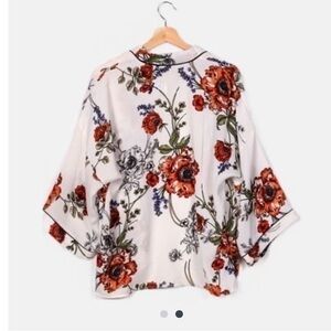 Bohemian Floral Print Kimono Top